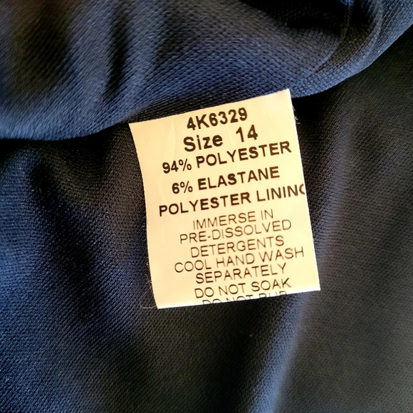 LIZ JORDAN Navy Blue Purple Toned Dress (s14) Work or Evening Wear - Picture 9 of 9